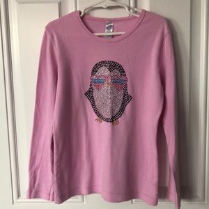 Bedazzled penguin long sleeve tee tee